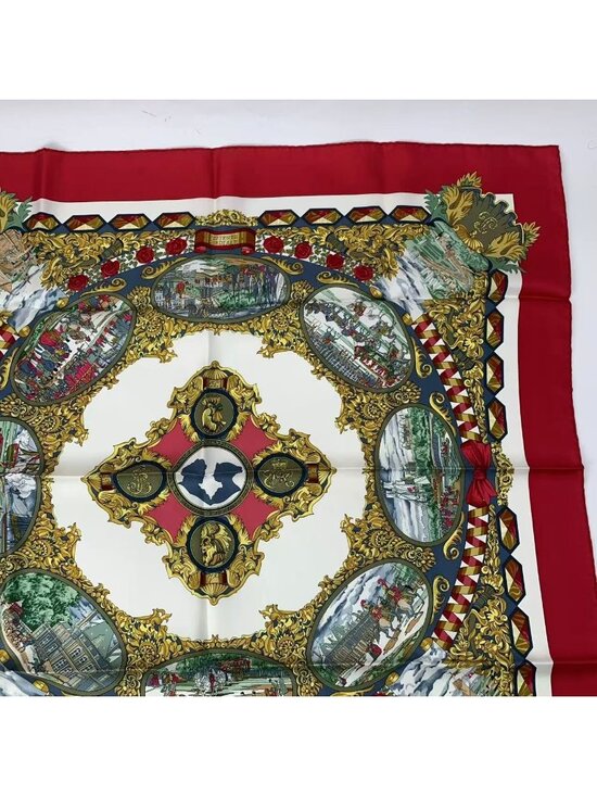 Hermes Carre 90 L Entente Cordiale Franco-British Alliance  Hermes Carre 90 L\'entente Cordiale Franco British Alliance Scarf Silk
